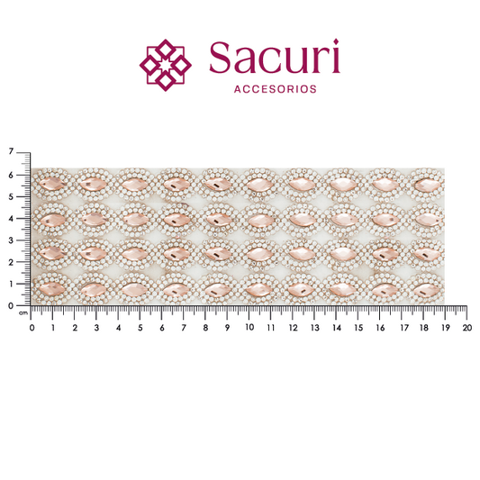 Hoja de cristal almendra 6x11 cristal+LT peach (24x40) P101HC