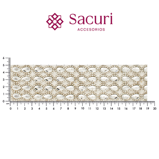 Hoja de cristal doble almendra 6x11 (24x40) P124HC