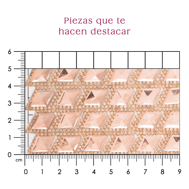 Hoja de cristal rombo 10x17 LT peach (24x40) P129HC