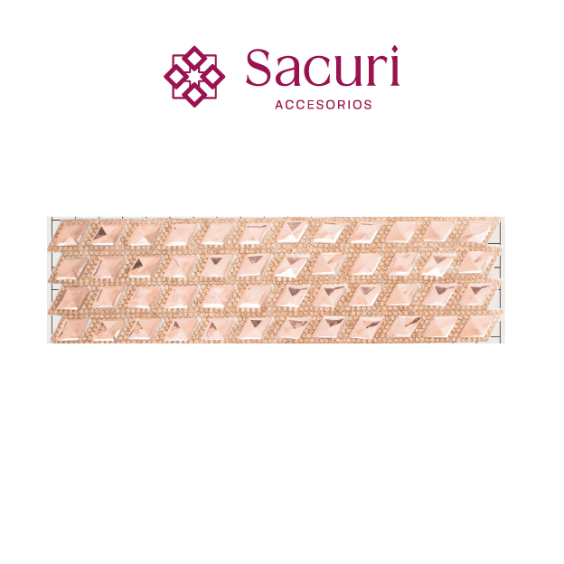 Hoja de cristal rombo 10x17 LT peach (24x40) P129HC