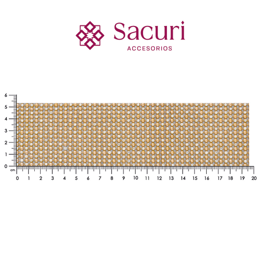 Malla cadena 3 mm dorado metal con cristal P134HC