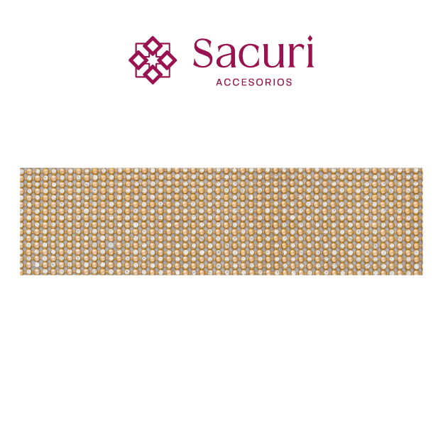 Malla cadena 3 mm dorado metal con cristal P134HC