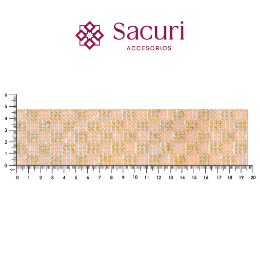 Hoja de cristal 9x9 ceramica café+golden (24x40) P136HC