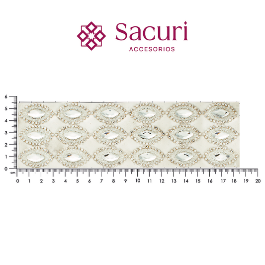 Hoja de cristal almendra 7x15 cristal (23x38) P144HC