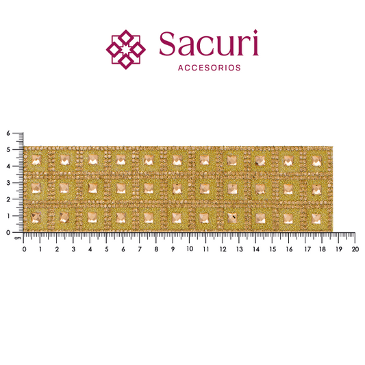 Hoja de cristal cuadro 5 mm golden (23x38) P145HC