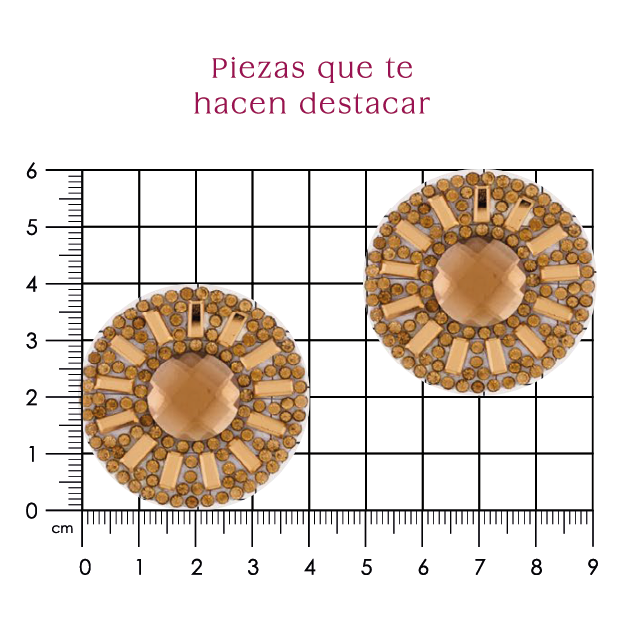 Suaje cristal redondo golden 37 mm (Par) P174HC