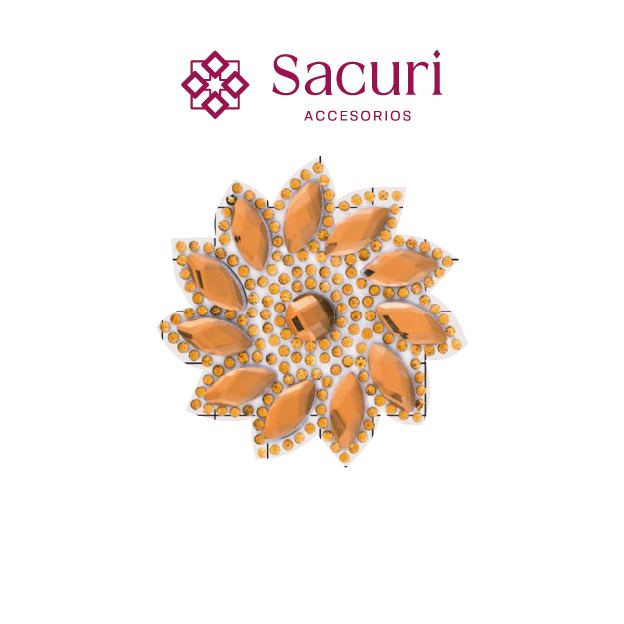 Suaje cristal flor golden 55 mm (Par) P176HC