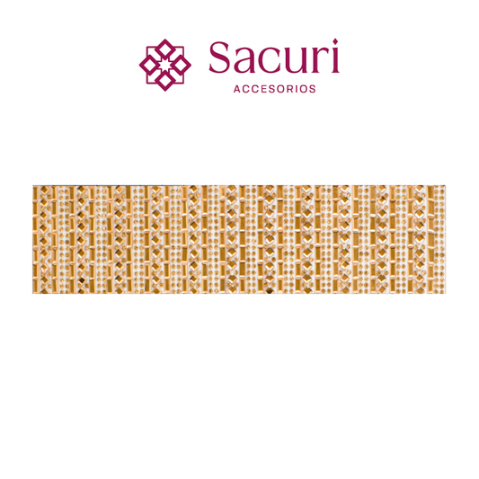 Hoja de cristal rectangulo + rombo 6x2 golden (24x40) P187HC