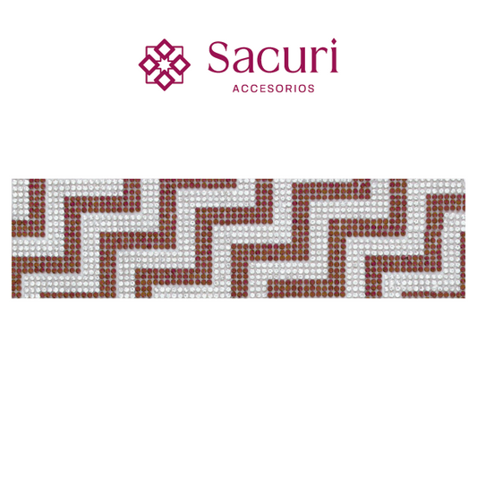 Hoja de cristal 2 mm grecas cristal + tinto (24x40) P217HC