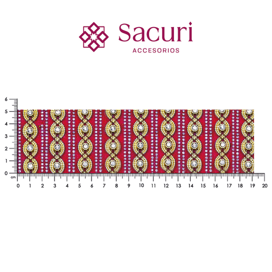 Hoja de cristal con cadena plastimetal tinto (24x40) P221HC