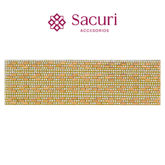 Hoja de cristal rectangulo 3x7 golden + cristal (24x40) P222HC