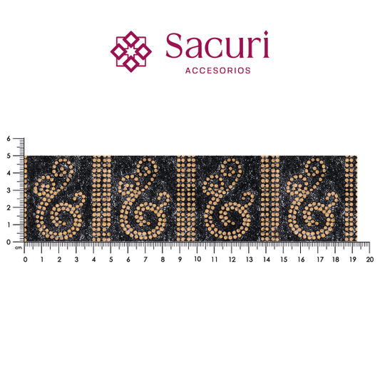 Hoja de cristal grecas golden + negro (24x40) P223HC