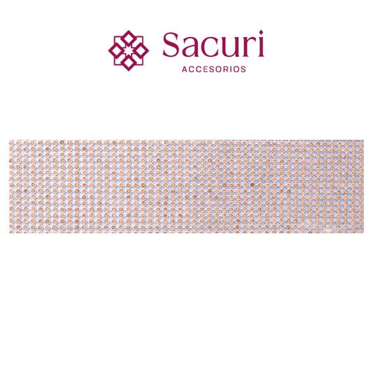 Malla cadena 2 mm plata con light peach (35x120) P229HC