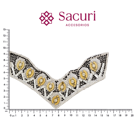 Chinela cristal con plastimetal negro (Par) P244HC