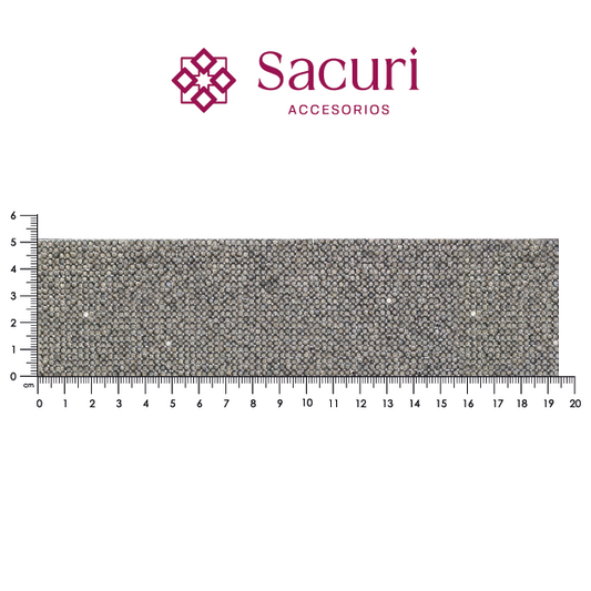 Hoja de cristal 2 mm hematite c/caviar (24x40) P246HC