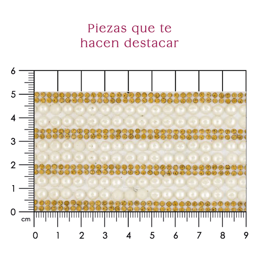 Hoja de cristal con perla 5 mm (24x40) P253HC