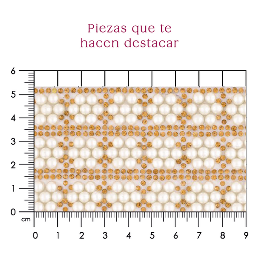 Hoja de cristal con perla 5 mm (24x40) P256HC