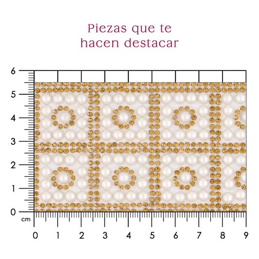Hoja de cristal con perla 5 mm (24x40) P257HC