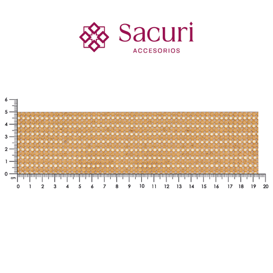 Malla cadena 3 mm dorado con cristal+ P263HC