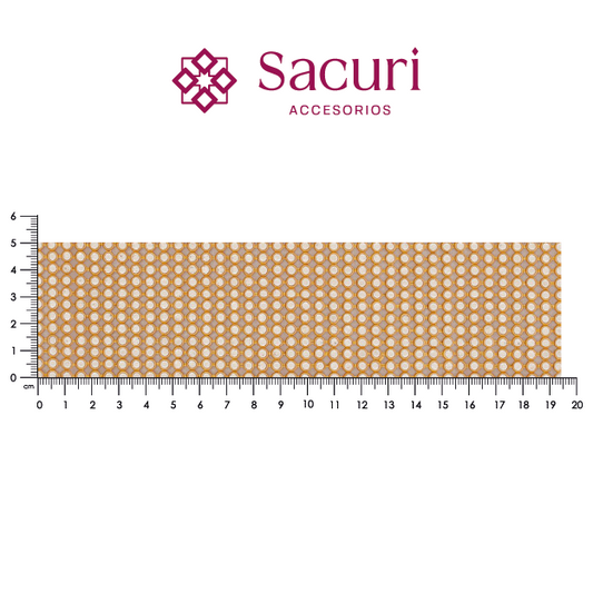 Malla cadena 4 mm dorado con cristal (40x110) P264HC