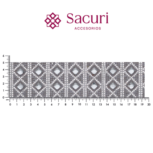 Hoja de cristal cuadro 8 mm humo c/caviar (24x40) P265HC