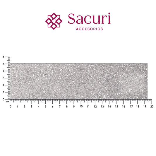 Hoja de cristal caviar c/cadena plata (24x40) P275HC