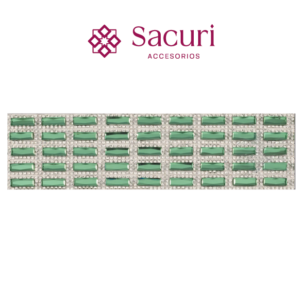 Hoja de cristal rectangulo 5x15 PERIDOT+cristal (24x40) P327HC