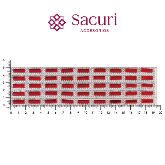 Hoja de cristal rectangulo 5x15 LT. SIAM+cristal (24x40) P329HC