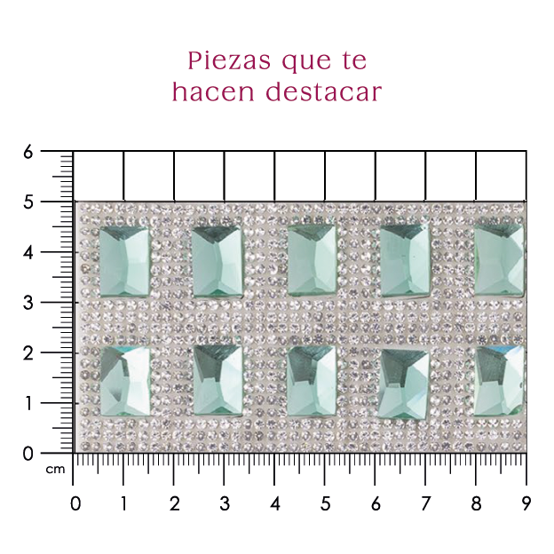 Hoja de cristal rectangulo 10x14 PERIDOT+cristal (24x40) P330HC