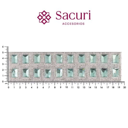 Hoja de cristal rectangulo 10x14 PERIDOT+cristal (24x40) P330HC