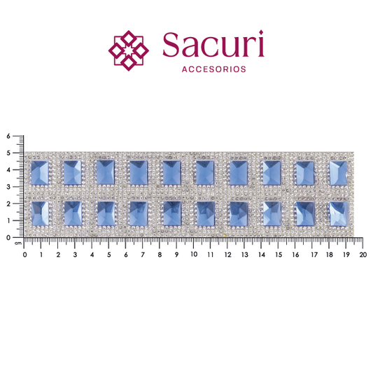 Hoja de cristal rectangulo 10x14 SAPPHIRE+cristal (24x40) P331HC