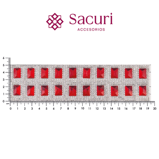 Hoja de cristal rectangulo 10x14 LT. SIAM+cristal (24x40) P332HC