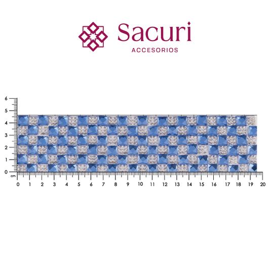 Hoja de cristal cuadro 8 mm SAPPHIRE+cristal (24x40) P334HC