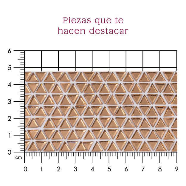 Hoja de cristal triangulo 6 mm dorada P338HC