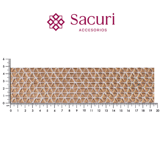 Hoja de cristal triangulo 6 mm dorada P338HC