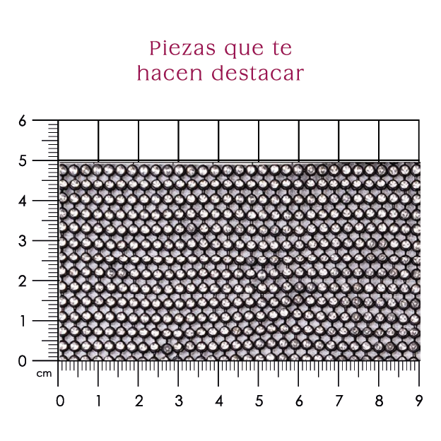 Malla cadena 3 mm negro+cristal (45x120) P344HC