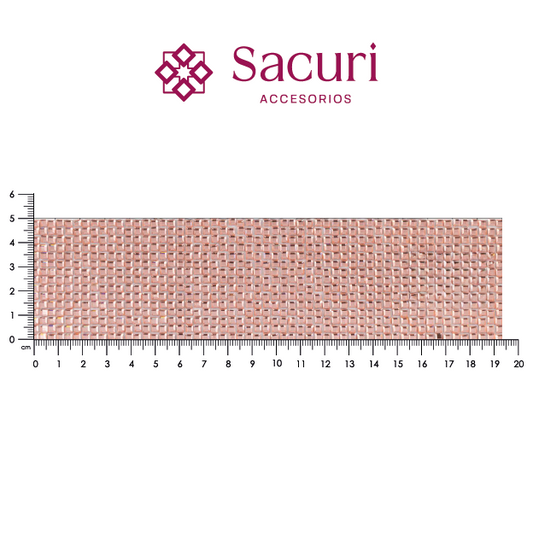 Hoja de cristal cuadro 3x3 mm oro rosa P348HC