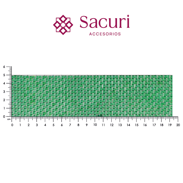 Hoja de cristal cuadro 3x3 mm verde esmeralda P349HC