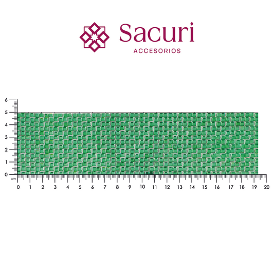 Hoja de cristal cuadro 3x3 mm verde esmeralda P349HC