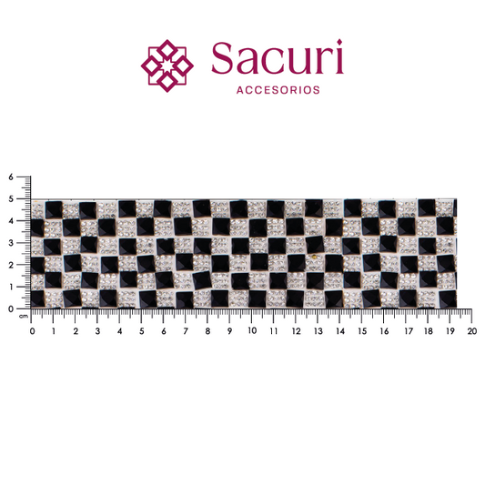 Hoja de vidrio cuadrado negro (8x8) + cristal 2 mm P352HC