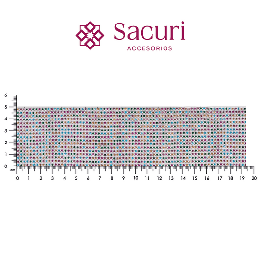 Malla cadena 3 mm plata+multicolor (45x120) P355HC