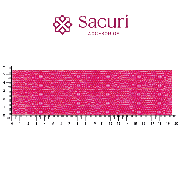 Hoja de perlas fucsia 6 mm, 4 mm Y caviar 2 mm (24x40) P378HC