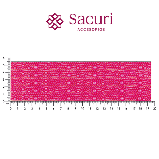 Hoja de perlas fucsia 6 mm, 4 mm Y caviar 2 mm (24x40) P378HC