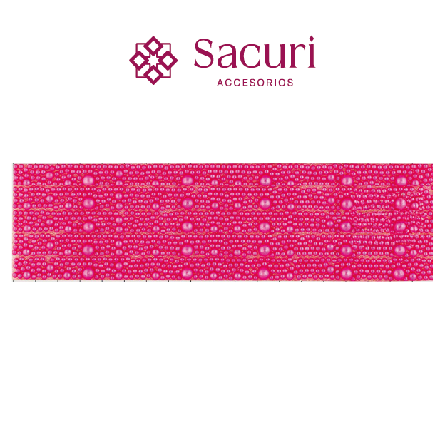 Hoja de perlas fucsia 6 mm, 4 mm Y caviar 2 mm (24x40) P378HC