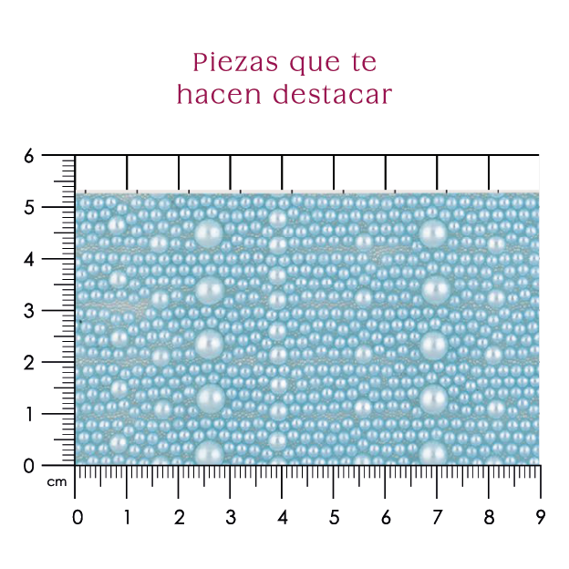 Hoja de perlas azul cielo 6 mm, 4 mm Y caviar 2 mm (24x40) P379HC