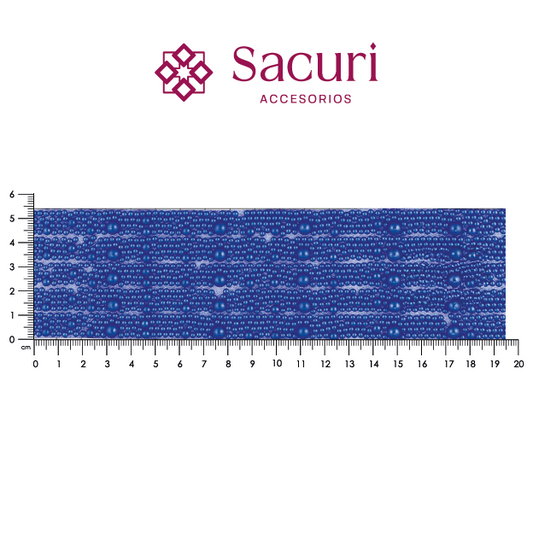 Hoja de perlas azul rey 6 mm, 4 mm Y caviar 2 mm (24x40) P381HC