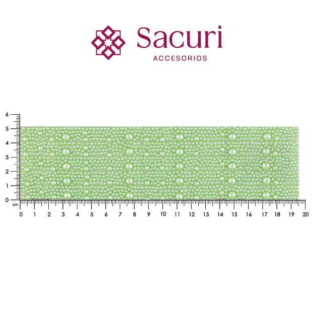 Hoja de perlas verde 6 mm, 4 mm Y caviar 2 mm (24x40) P382HC