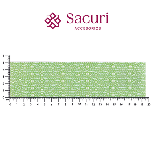 Hoja de perlas verde 6 mm, 4 mm Y caviar 2 mm (24x40) P382HC