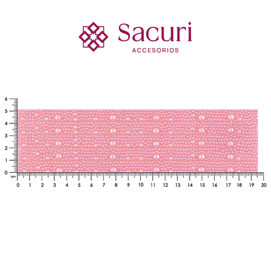 Hoja de perlas rosa 6 mm, 4 mm Y caviar 2 mm (24x40) P383HC