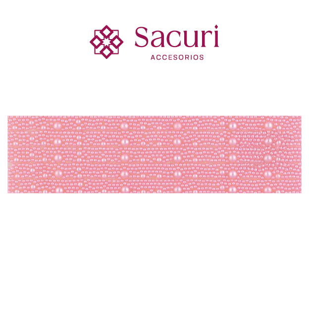 Hoja de perlas rosa 6 mm, 4 mm Y caviar 2 mm (24x40) P383HC